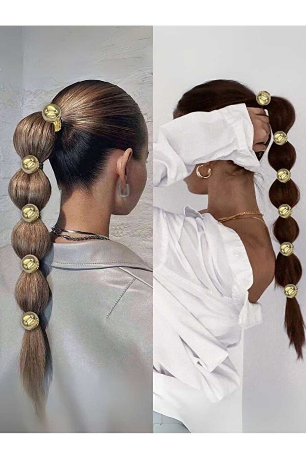 4 PCS Gold Elastic Hair Tie Set
