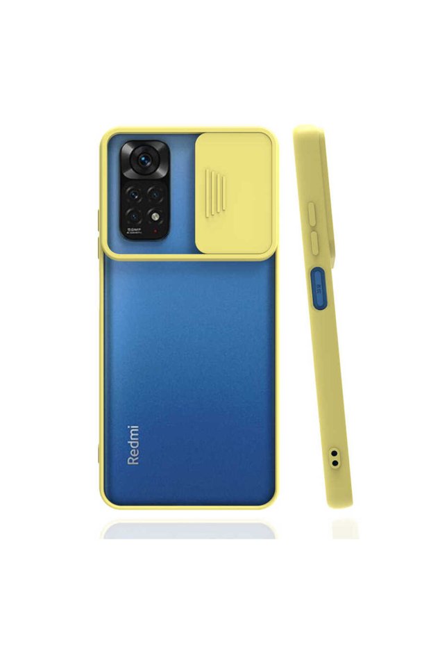 Xiaomi Redmi Note 11S Global - Case Slide Sliding Back Frosted Lens Cover - Yellow