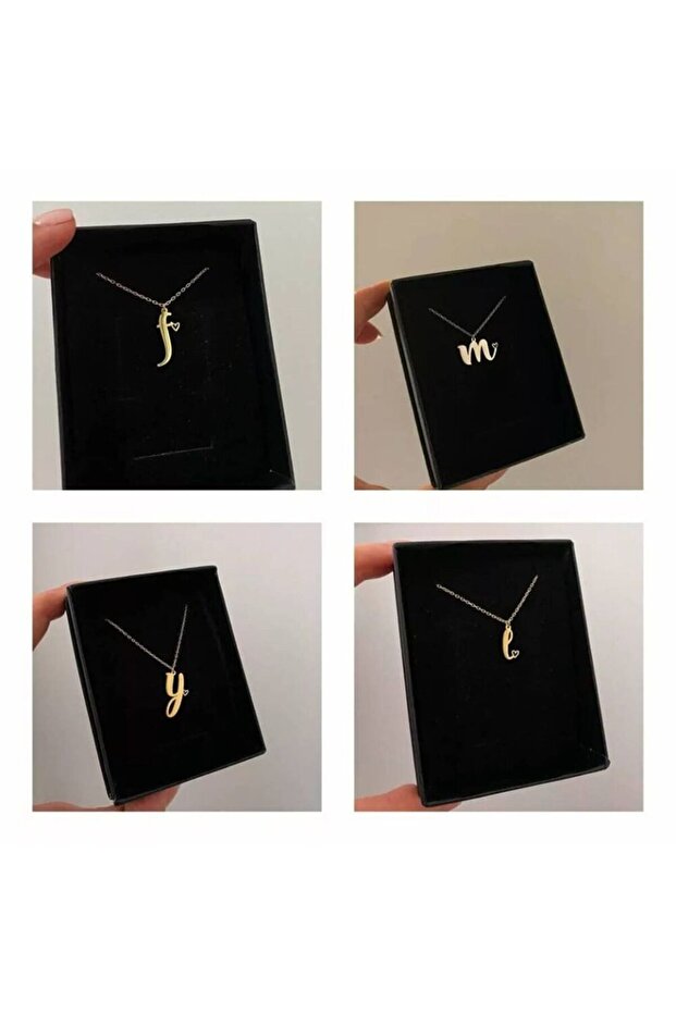 Altın Harf Kolye Kalp Form 14K - 6