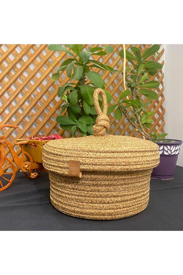 Jute Wicker Hand Woven Multi-Purpose Basket Makeup Bathroom and Kitchen Organizer