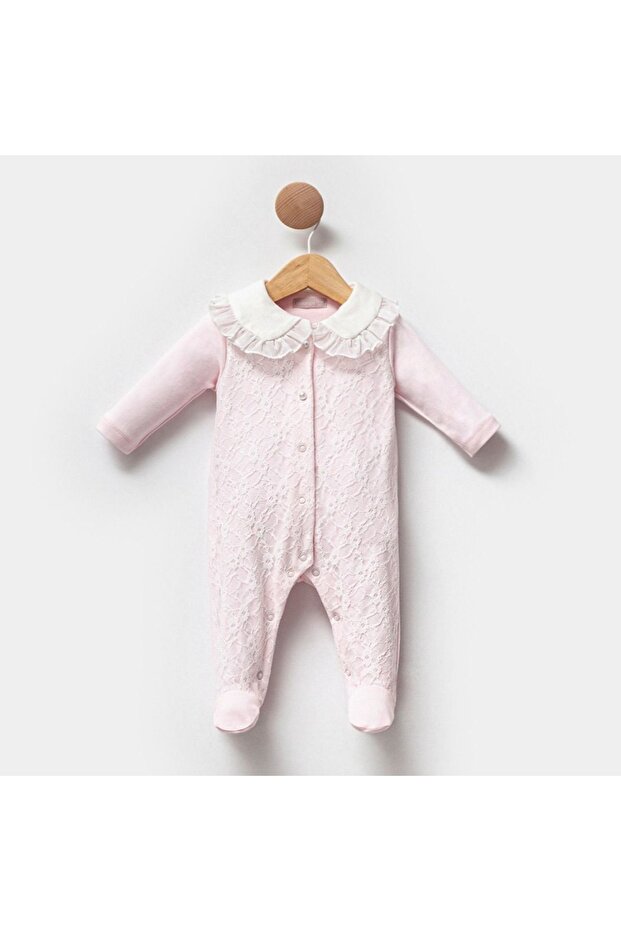 Prenses Dantelli Kız Bebek Tulum - 1