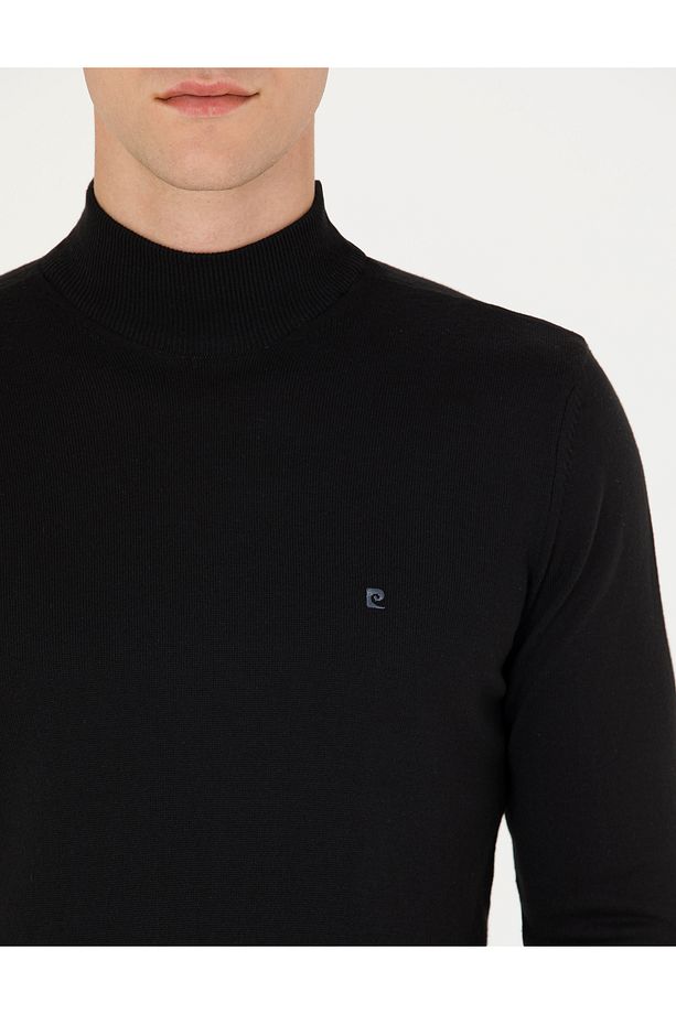 Siyah Slim Fit Yarım Balıkçı Yaka Basic Triko Kazak 50276502-VR046 - 7