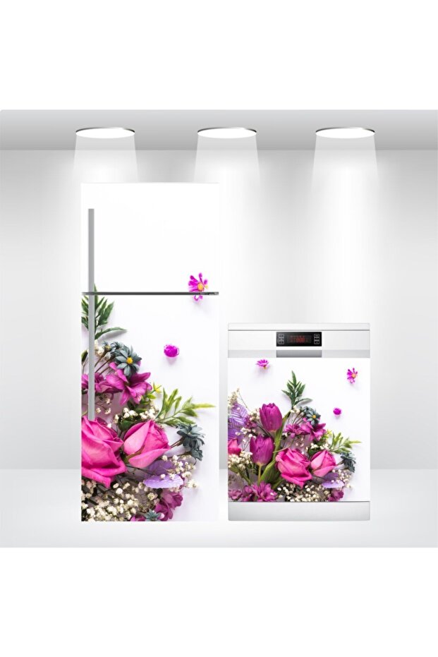 Refrigerator and Dishwasher Door Self-Adhesive Sticker Foil Flower