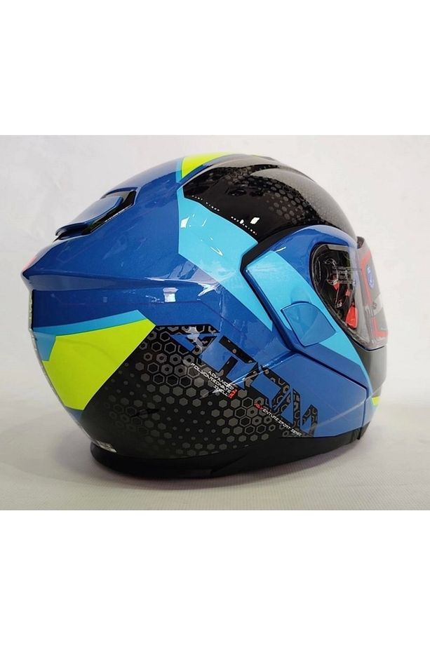Kask Atom Sv Adventure A7 Mavi Çene Açılır Kask Güneş Vizörlü - 6