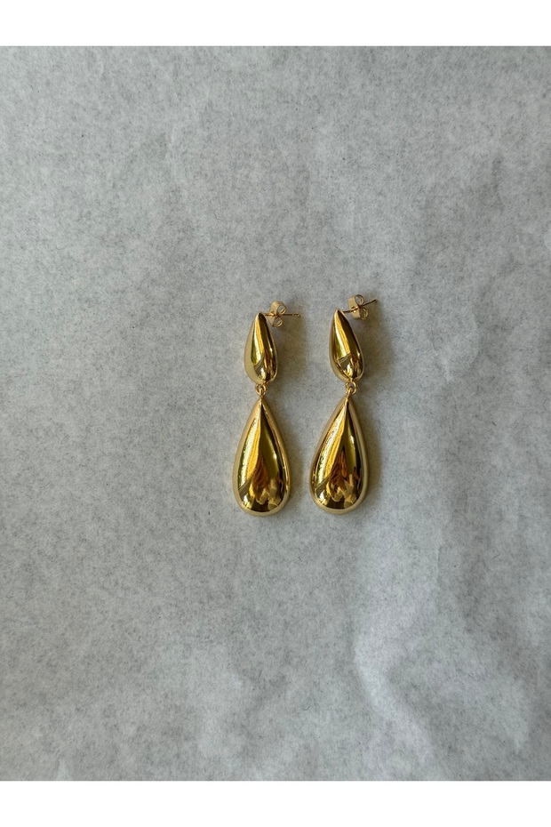 Damla Model Sallantılı, Gold Küpe - 1