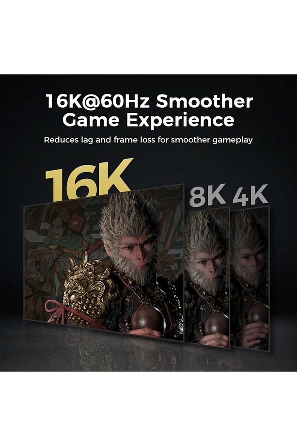 Displayport to Displayport Dp 2.1 Görüntü Aktarma Kablosu 16K@60Hz 80Gbps 3 Metre - 4