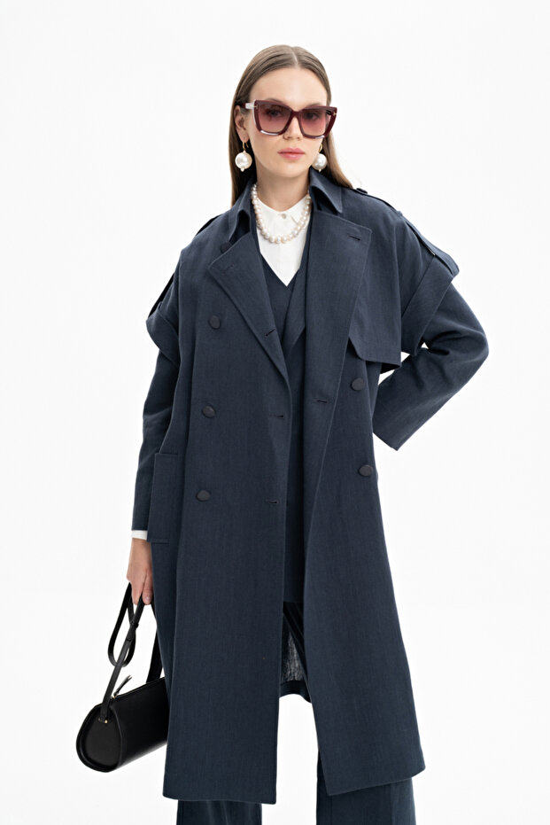 Apoletli Keten Yelek - 2