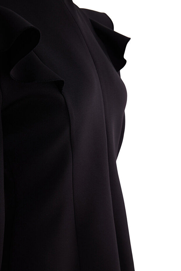 Kolları Volanlı Örme Bluz - 2