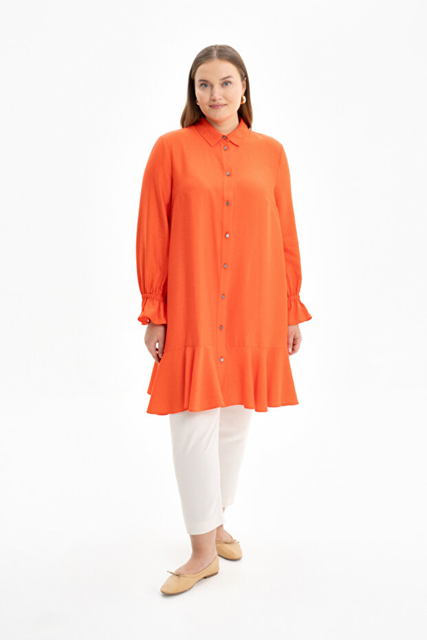 Etek Ucu Volanlı Tunik - 1