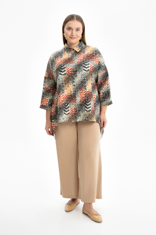 بلوزة بنمط قطع غير متماثل - 4