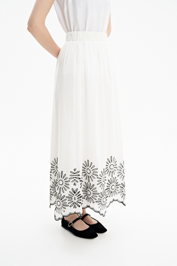 Etek Ucu İşlemeli Vual Etek - 4