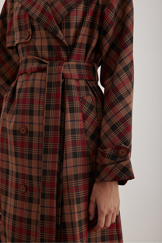 18178111   Buttoned Double Breasted Trench Coat - 4