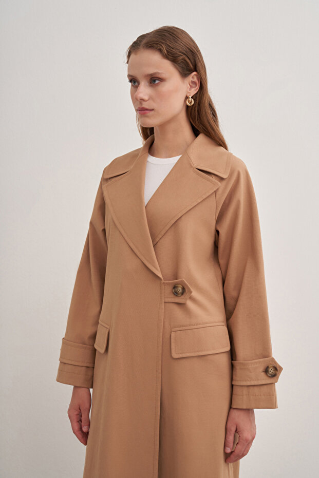 7177111 Tek Düğmeli Pardösü - 4