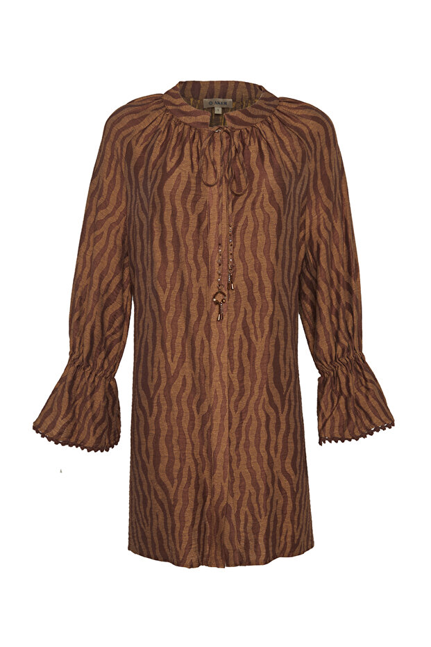 Zebra Desen Bağlamalı Tunik - 1