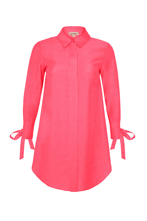 Eyelet Linen Shirt Tunic