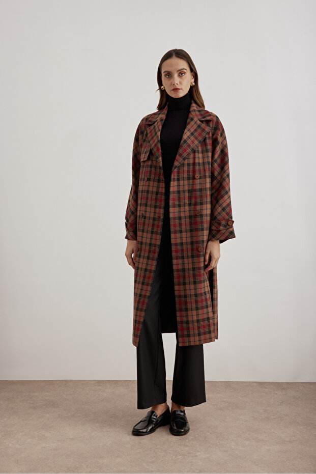 18178111   Buttoned Double Breasted Trench Coat - 5