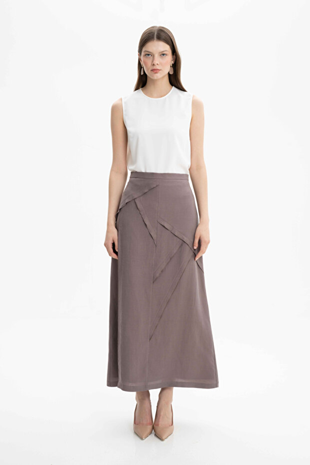 Parçalı Keten Etek - 2