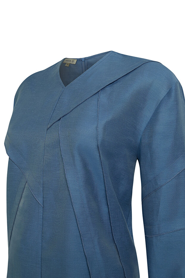 Dikiş Detaylı V Yaka Tunik - 2