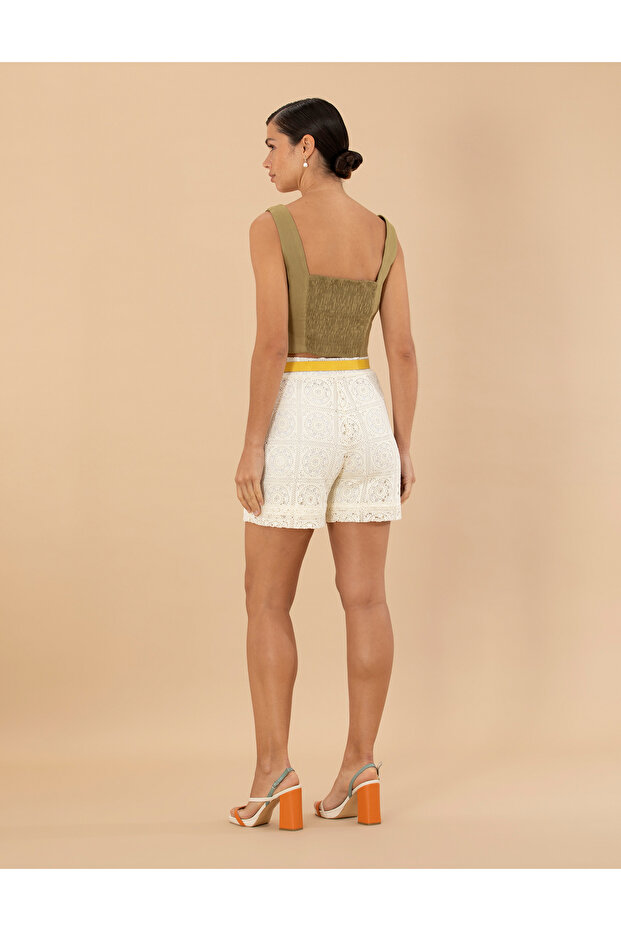 Ekru Örme Şort 50267993-VR019 - 4