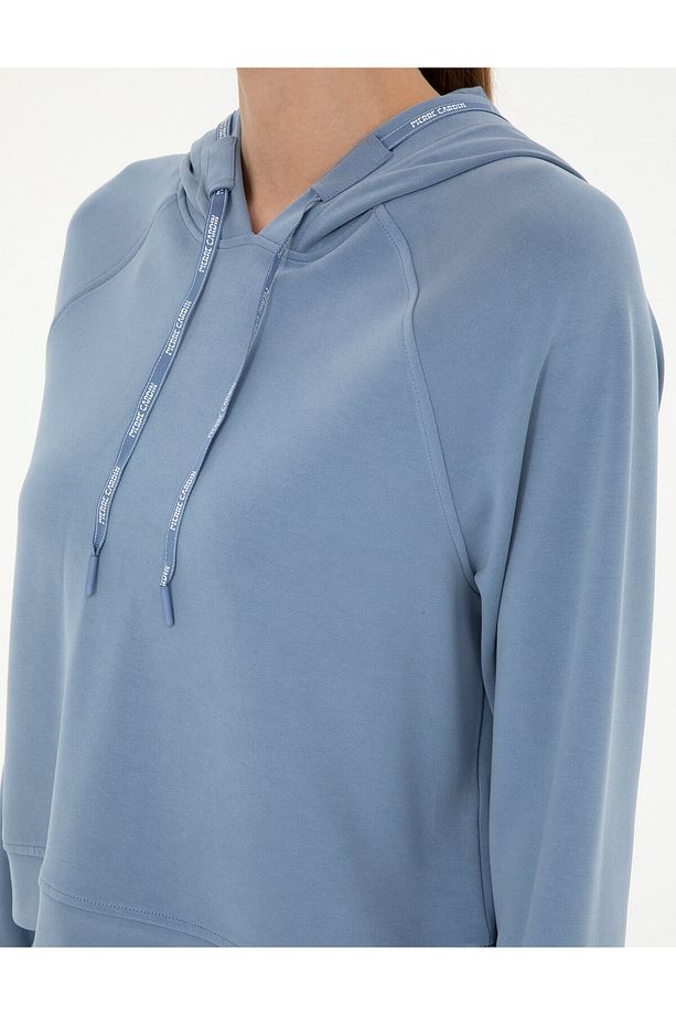 İndigo Regular Fit Modal Kumaş Crop Sweatshirt 50283339-VR028 - 7