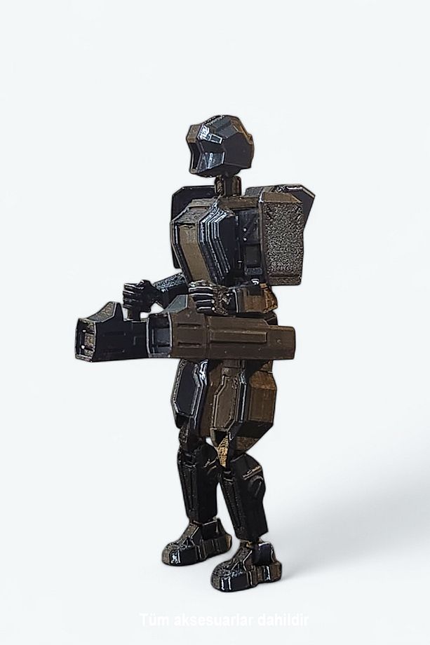 Cyborg 13 Zırhlı Dummy Siyah Tüm Eklemleri Hareketli Aksiyon Figürü T13 Robot Figür Oyuncak (1 ADET) - 3