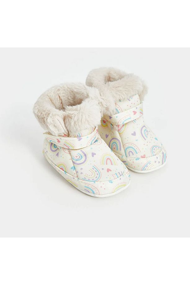 LCW ACCESSORIES Ekru Cırt Cırtlı Kız Bebek Yürüme Öncesi Ev Botu - 1