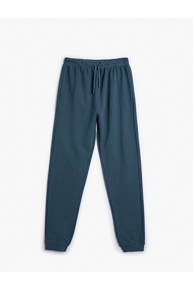 Jogger Sweatpants with Lace-Up Waistband and Elastic Cuffs