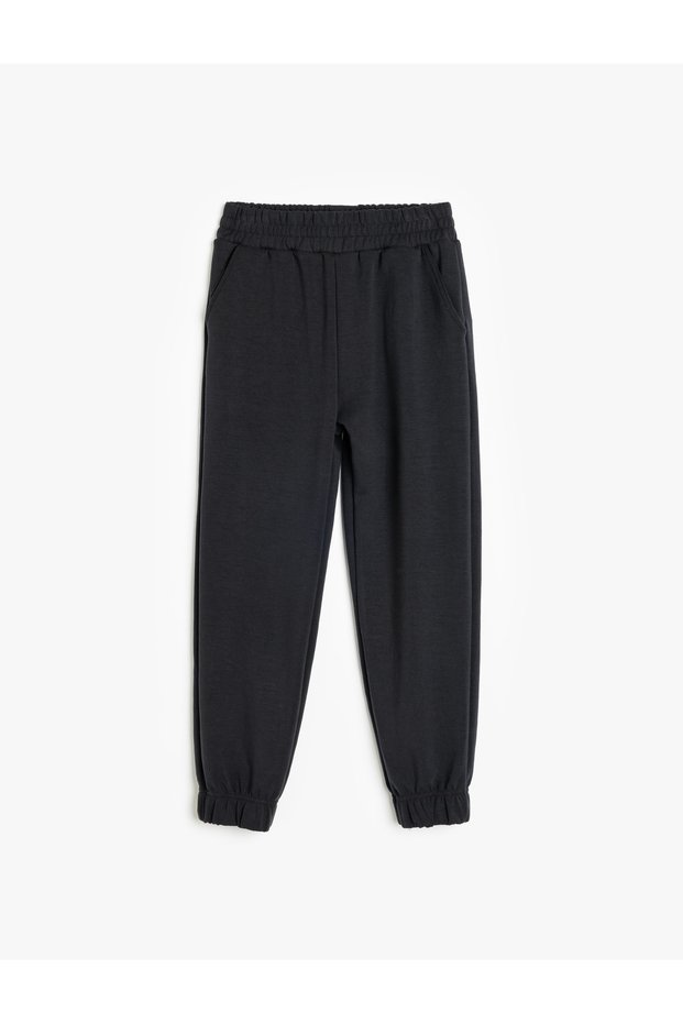 Girl's Black Basic Jogger Sweatpants