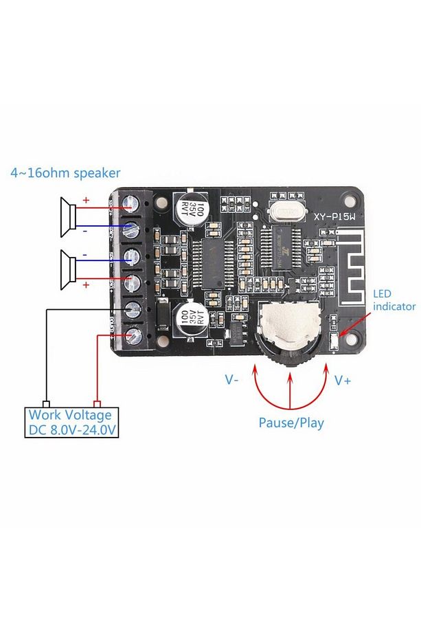 XY-P15W Bluetooth Uyumlu Amfi Modülü Amplifikatör Devresi - 2