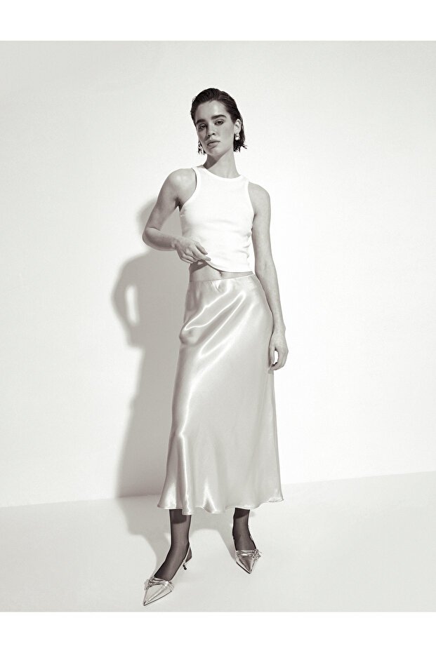 Midi Satin Skirt Viscose