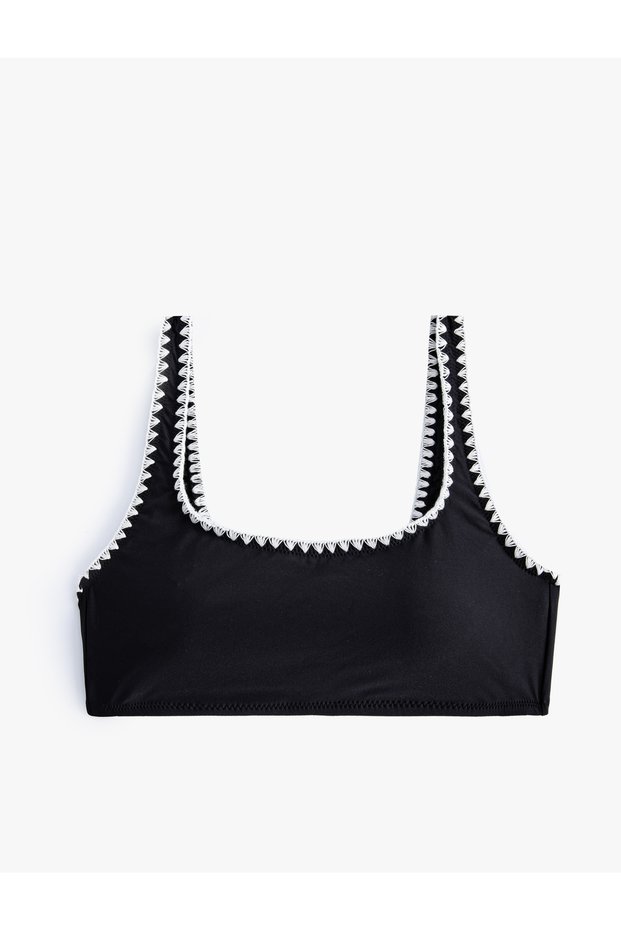 Crochet Detailed Bralet Bikini Top with Pad