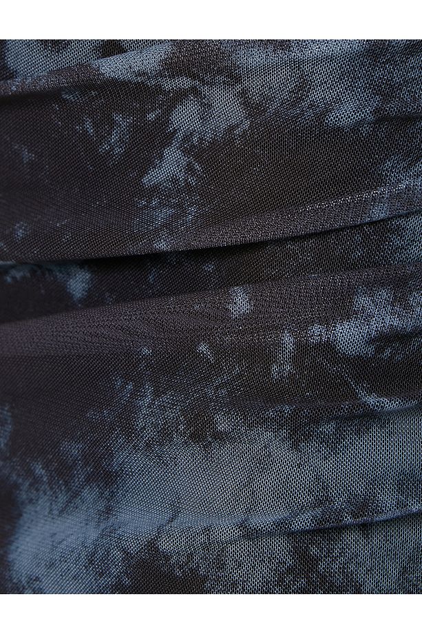 Batik Desenli Transparan Midi Etek - 6