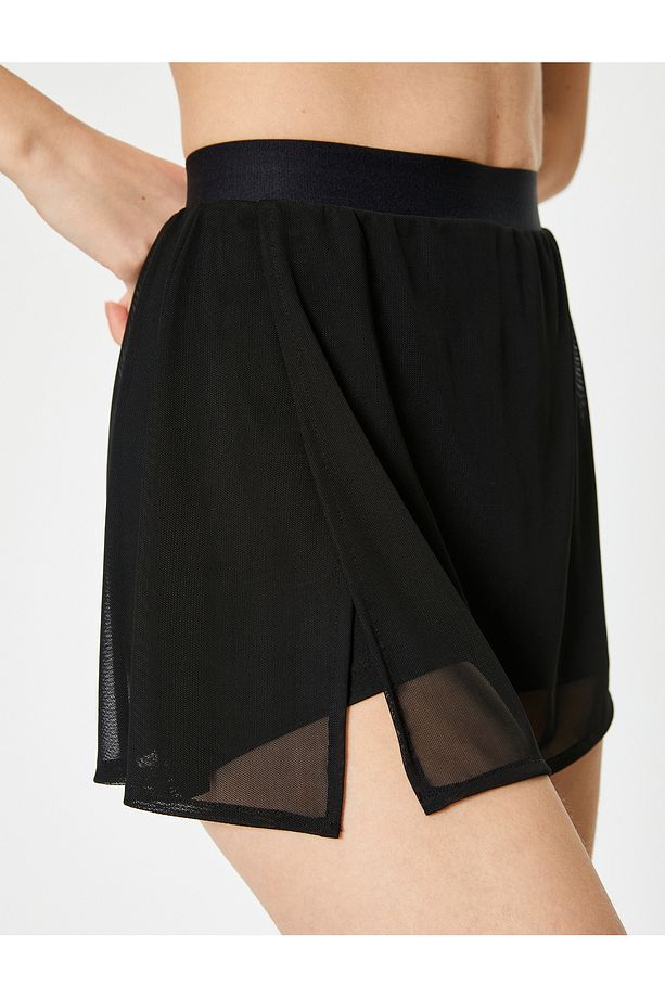 Spor Mini Tül Şort Etek Slim Fit - 5