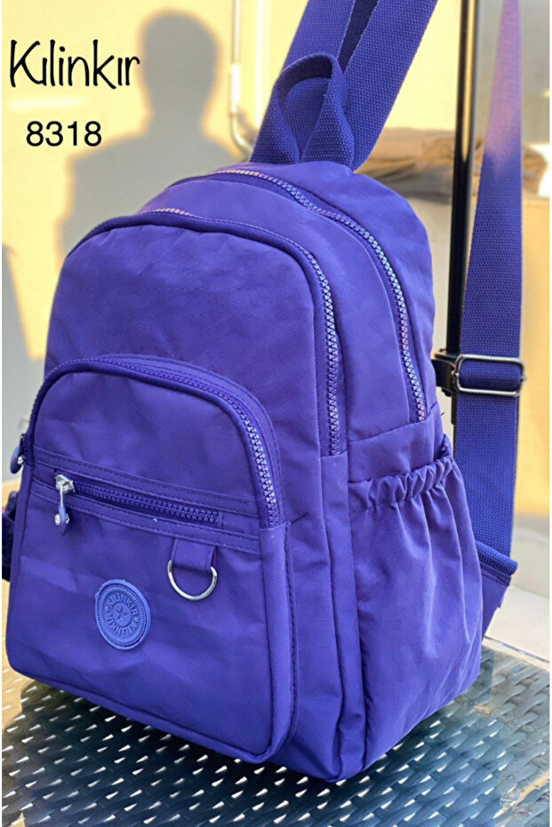 Crinkle Fabric Waterproof Backpack with Multiple Compartments - 1