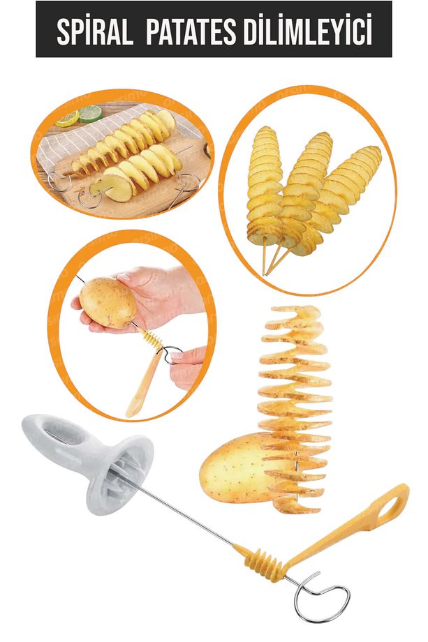 Spiral Patates Dilimleyici Cips Yapma Makinesi / Çubukta Patates Aparatı - 1