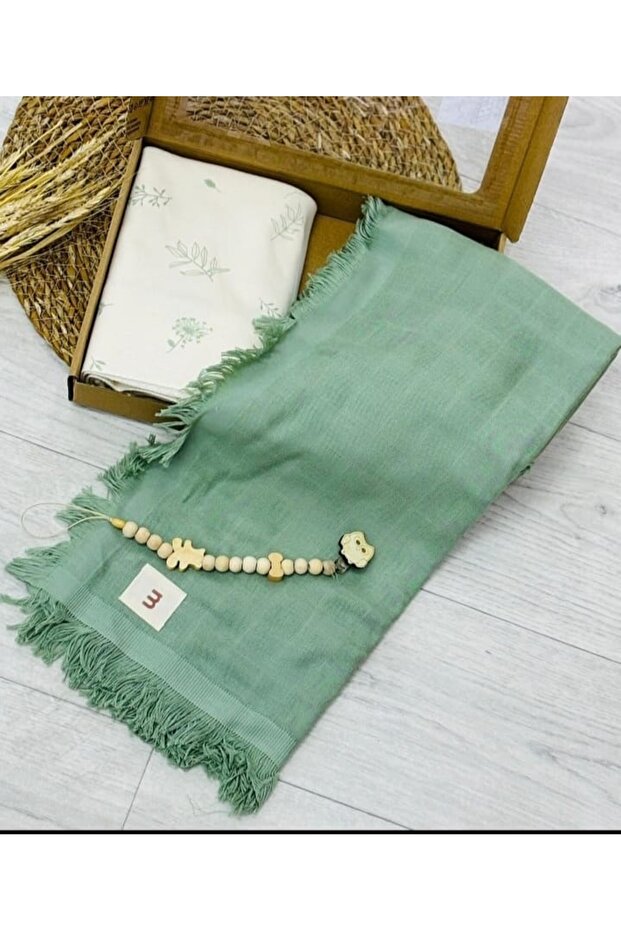 Incibaby muslin blanket and cotton blanket + pacifier clip gift set (boxed)