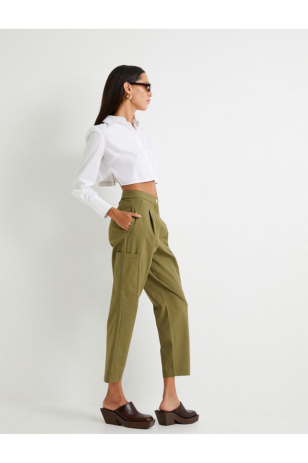 Jogger Pantolon Cep Detaylı Yüksek Bel - 1
