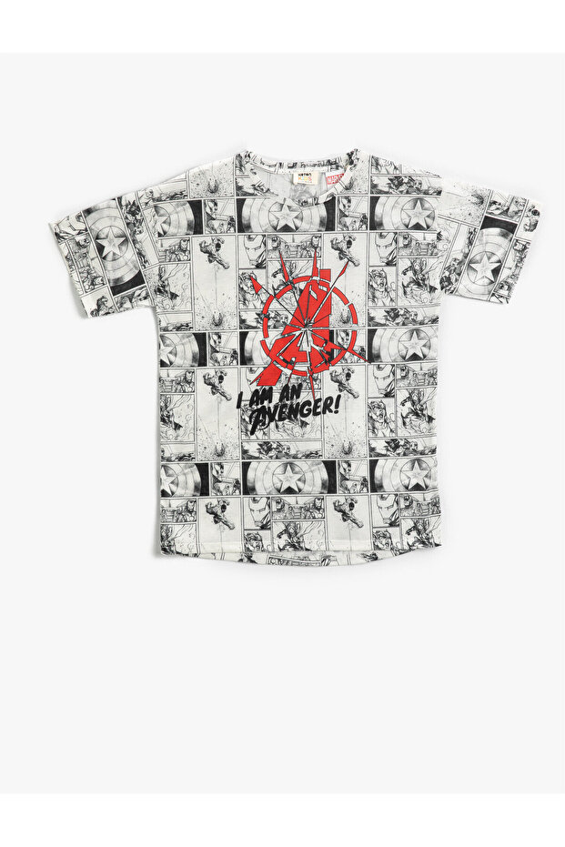Iron Man Printed Marvel Licensed T-Shirt Crew Neck Short Sleeve