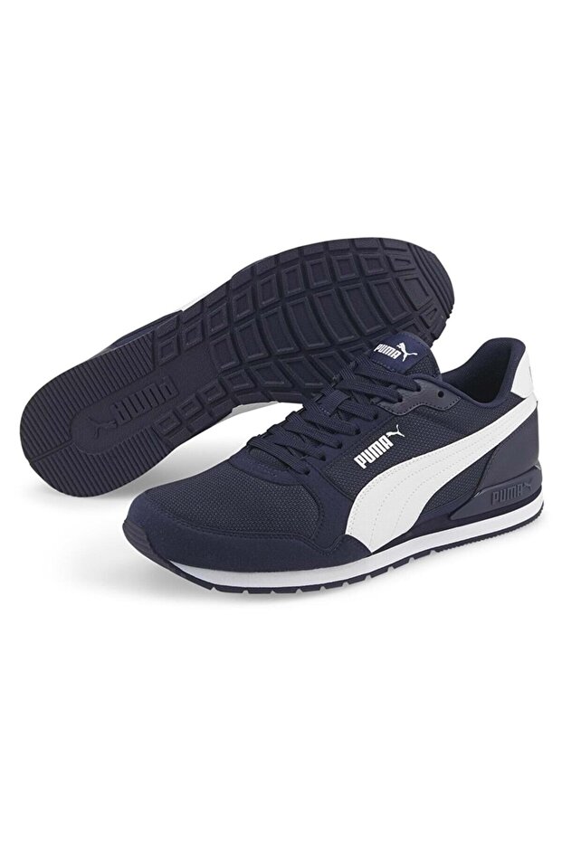 شبكة St Runner v3 384640 -02 حذاء رياضي رجالي أزرق داكن-أبيض