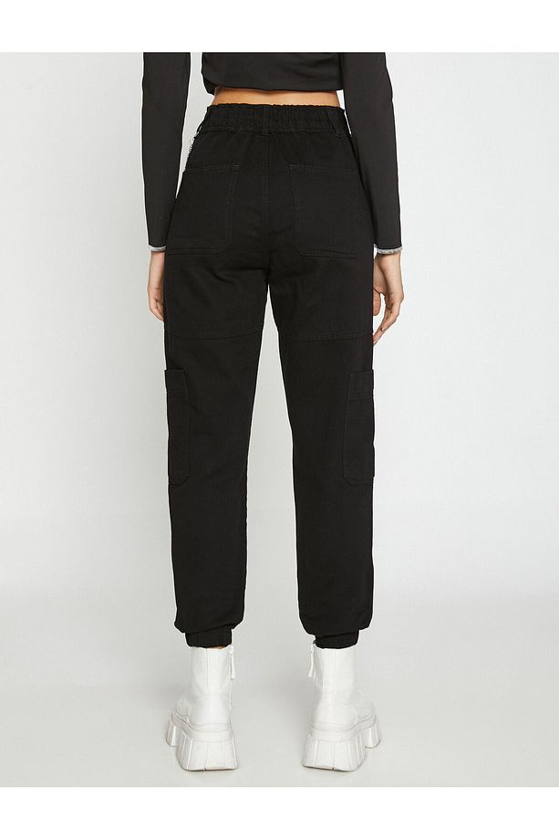 Jogger Pantolon Zincir Detaylı - 4