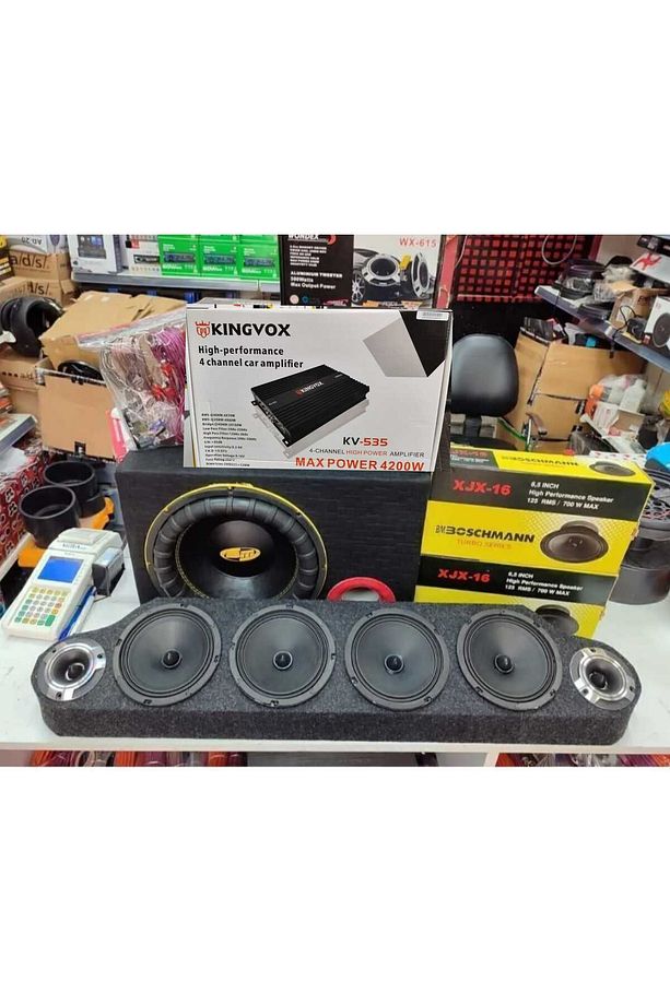 16cm Midrange Full Hazır Kurulu Ses Sistemi Paket Halınde Güçlü Amfi - 3