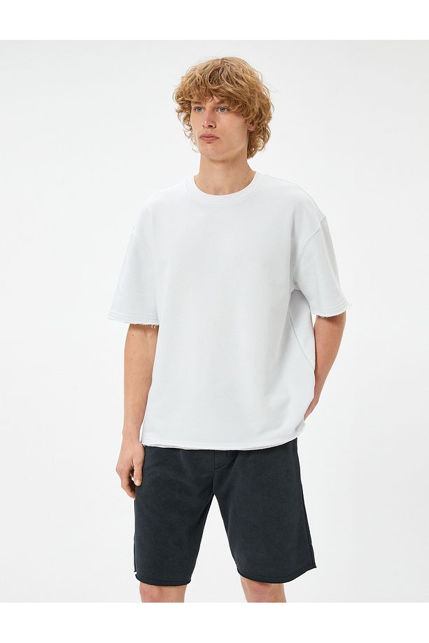 Oversize Şort Bermuda Yıkamalı Beli Bağcıklı Cepli - 2