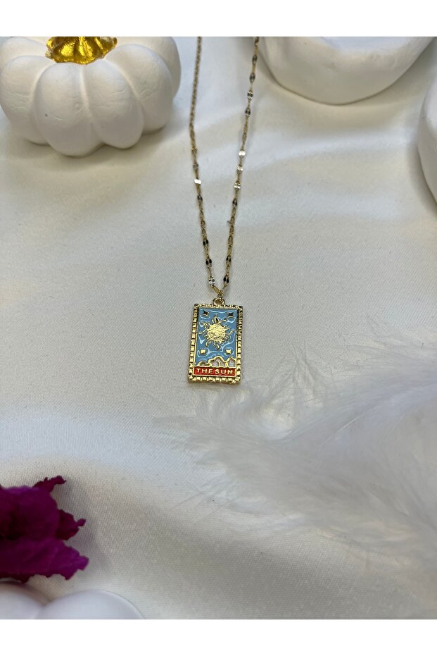 Tarot Çelik Kolye Gold -The Sun