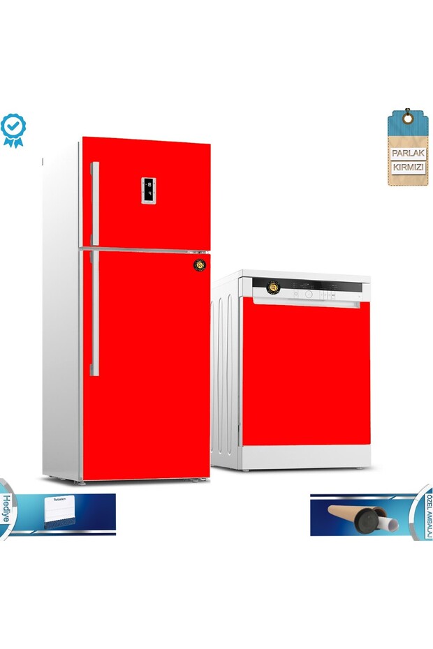 Self Adhesive Refrigerator and Dishwasher Coating Glossy Foil Set 122 X 200 70 X 100cm