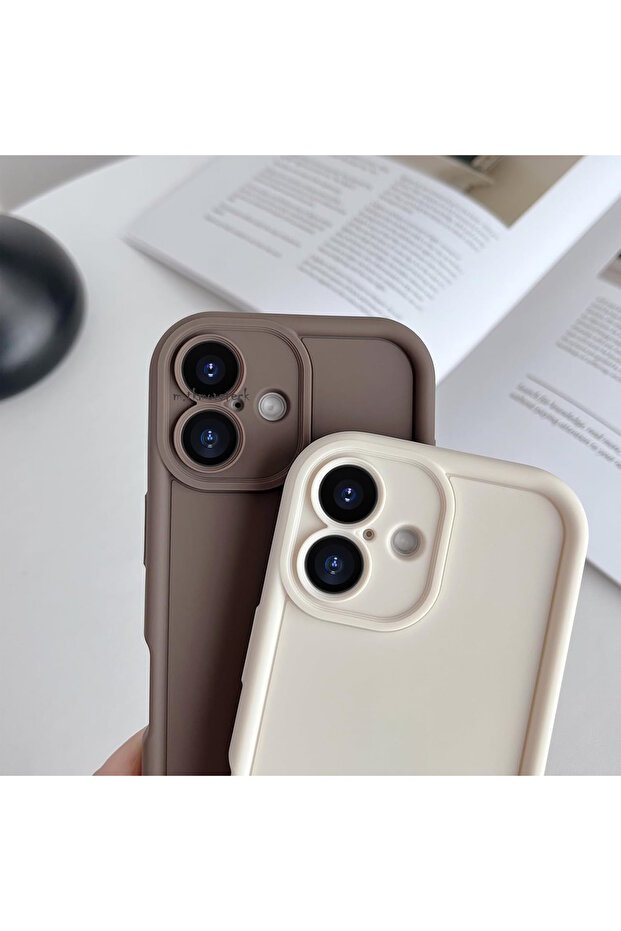 Samsung Galaxy A06 Case Soft Colorful Launch Silicone Camera Protected with Protruding Edge 3D Coffe - 2