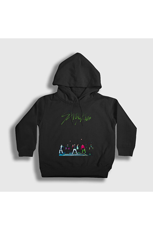 Unisex Kids Black Street Stray Kids Hooded Sweatshirt123032tt