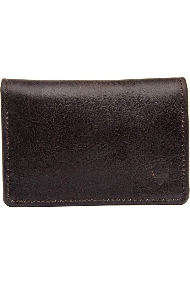 020 Bifold Unisex Card Holder - Genuine Leather, Brown - Compact & Stylish, RFID Protection