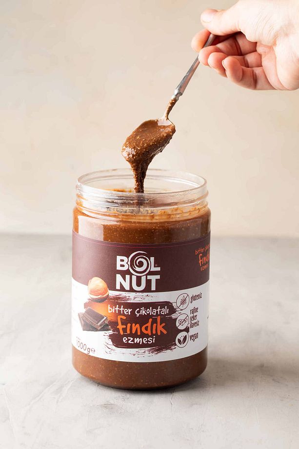 1 Kilo Şekersiz Bitter Çikolatalı Fındık Ezmesi Crunch - 1