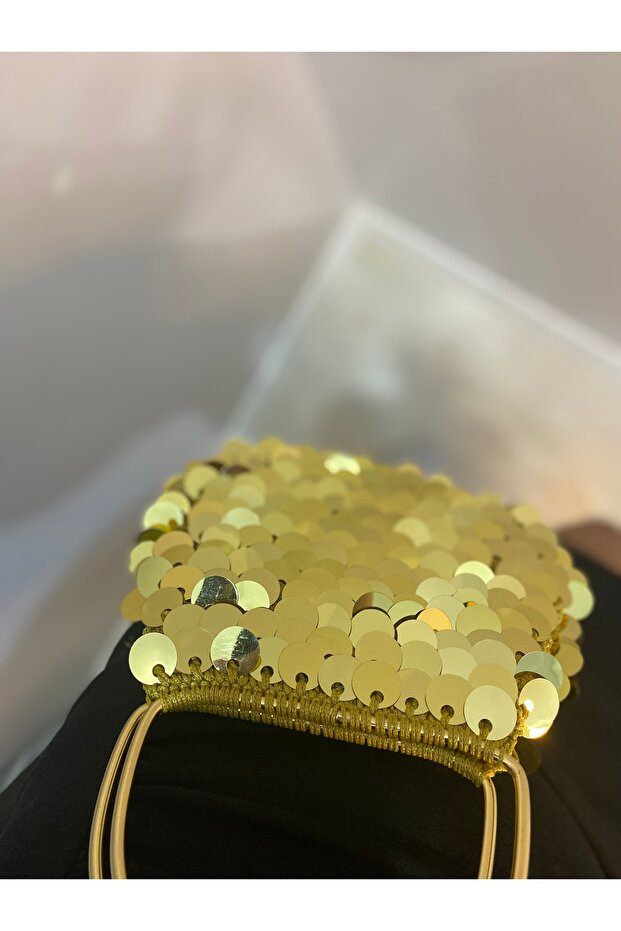 Pullu abiye gold çanta - 2