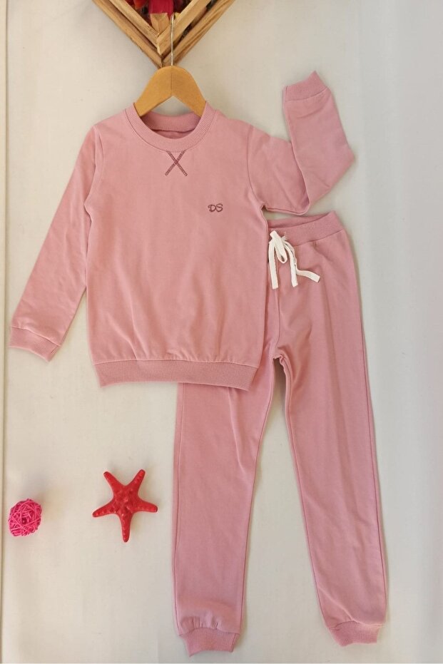 5-8 Years Sweatshirt Set - Basic Cot Detailed - 2
